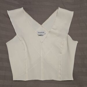Y2K Vintage BEBE Off-White Banadage Crop Top. Size XS.